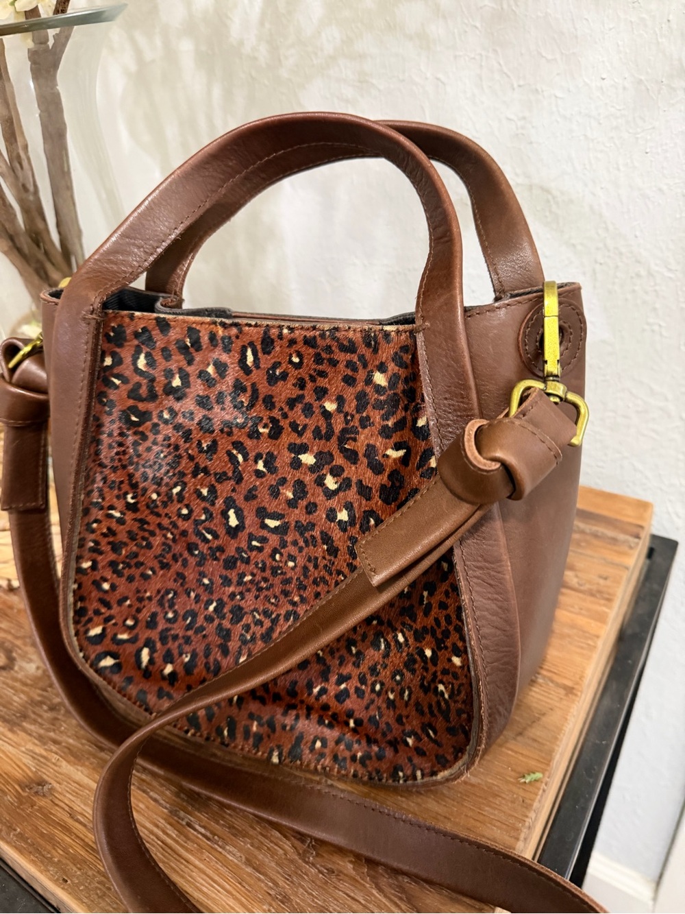 Madewell Sydney Leather Crossbody Leopard Calf Hair bag - Picture 2 of 11